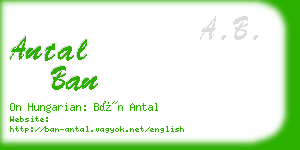 antal ban business card